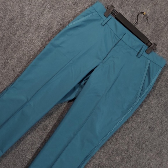 J.Lindeberg Pants Mens 33x32 Teal Blue Micro Twill Golf Regular Fit Ankle Zip - Picture 1 of 12